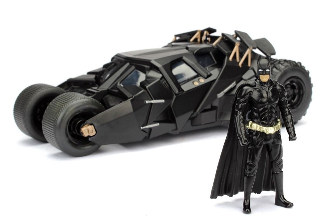 Jada 1/24 "The Dark Knight" Batmobile w/ Batman Figure - 2008 - Click Image to Close