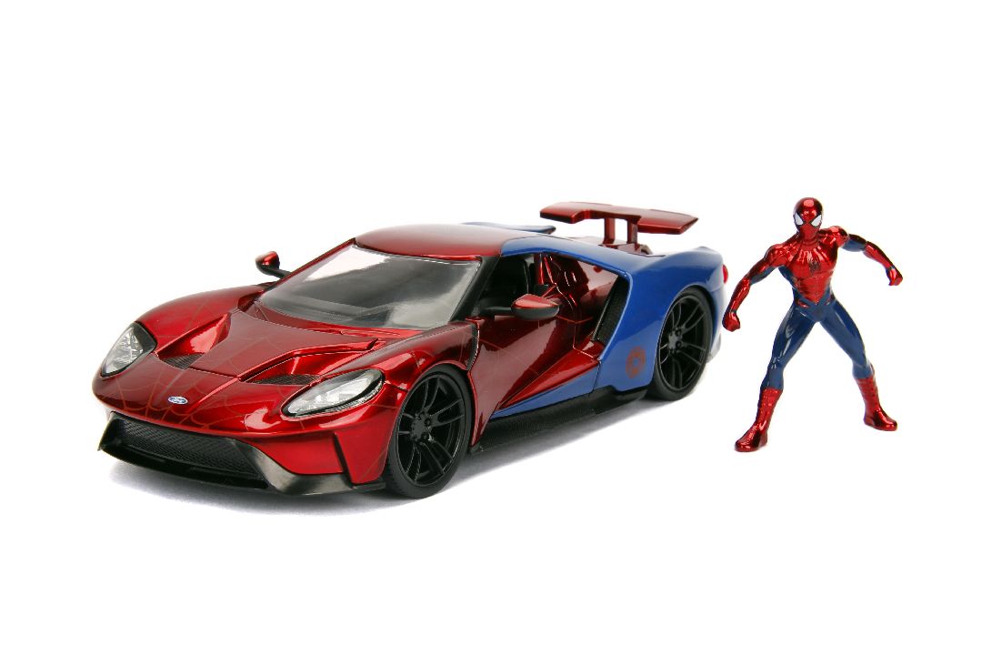 Jada 1/24 "Hollywood Rides" 2017 Ford GT w/ Spider-Man - Click Image to Close