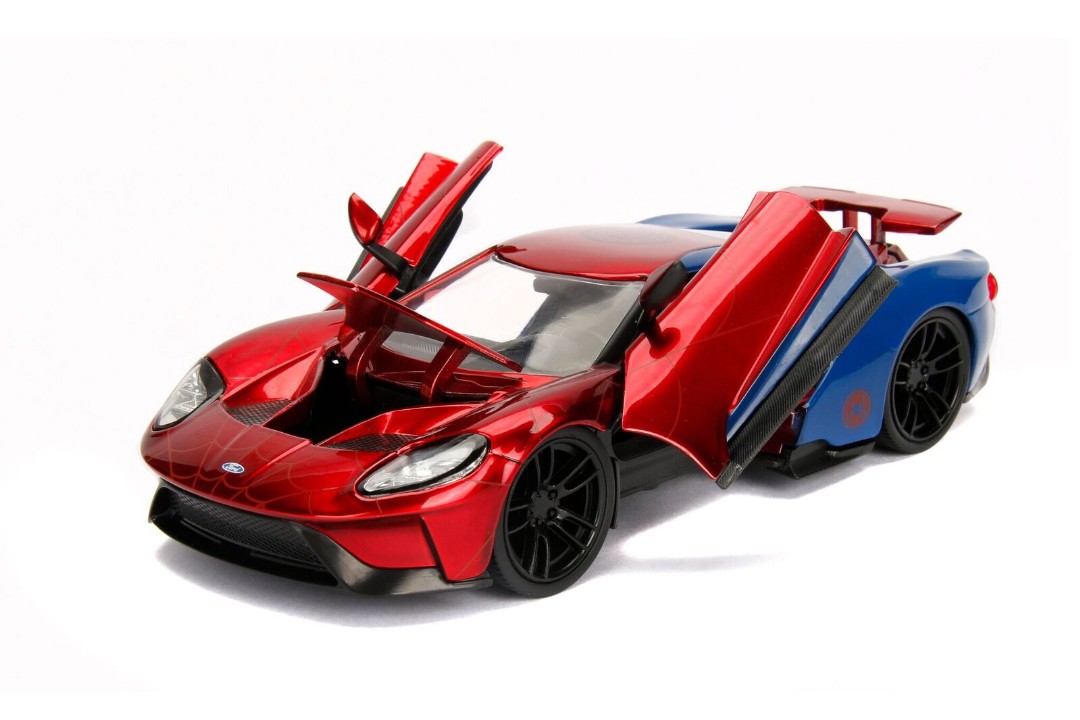 Jada 1/24 "Hollywood Rides" 2017 Ford GT w/ Spider-Man - Click Image to Close