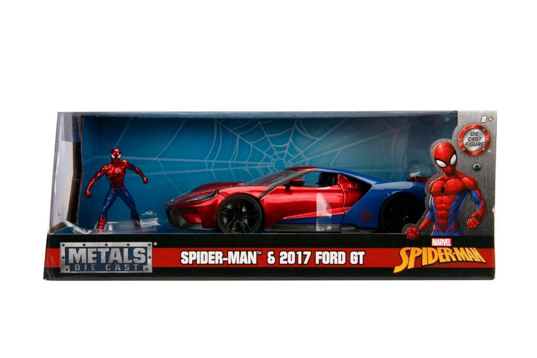 Jada 1/24 "Hollywood Rides" 2017 Ford GT w/ Spider-Man - Click Image to Close