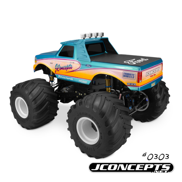 JConcepts 1993 Ford F-250 monster truck body w/racerback - Click Image to Close