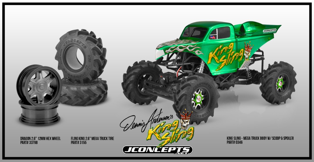 JConcepts King Sling - Mega Truck body w/ scoop & spoiler