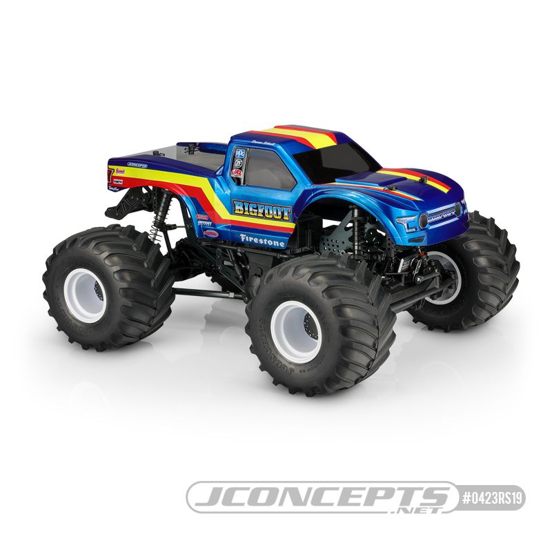 JConcepts 2020 Ford Raptor body - BIGFOOT 19 Racer Stripe (Fits - Losi LMT / Axial SMT10, 7.25