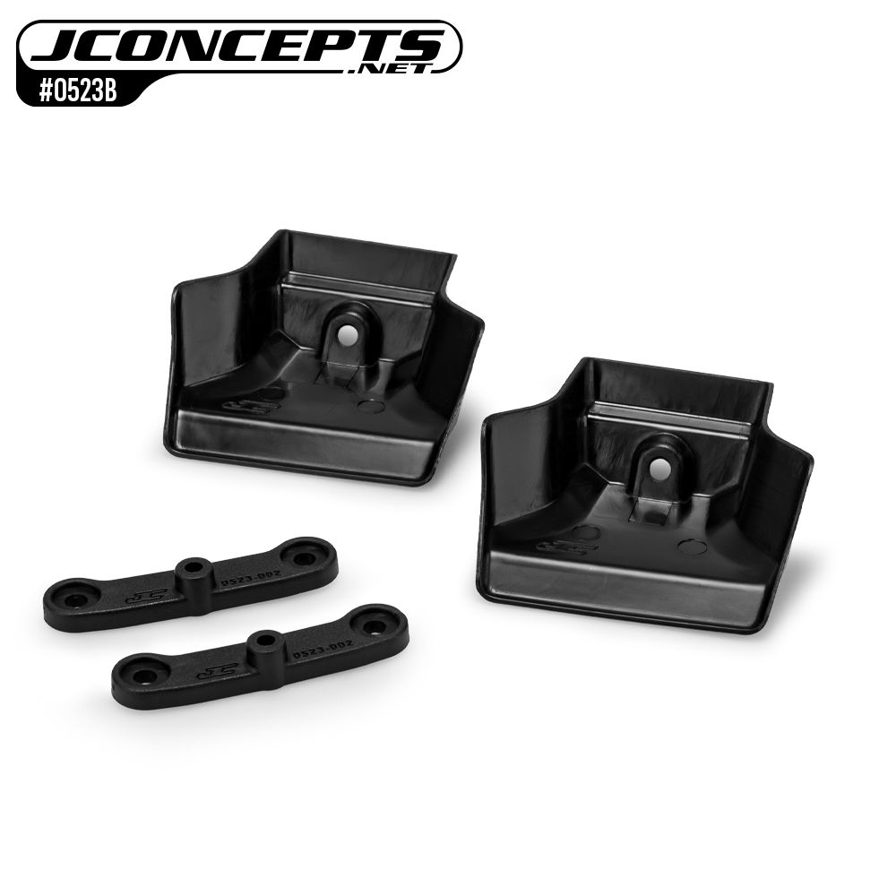 JConcepts XRAY XB8 | XB8e front wing w/ adaptor, black - 2pc