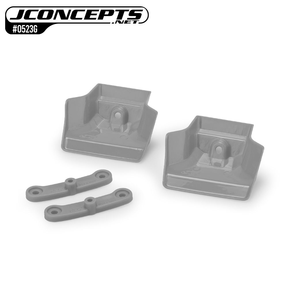 JConcepts XRAY XB8 | XB8e front wing w/ adaptor, gray - 2pc