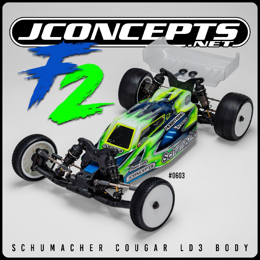 JConcepts F2 - Cougar LD3 body w/ carpet wing
