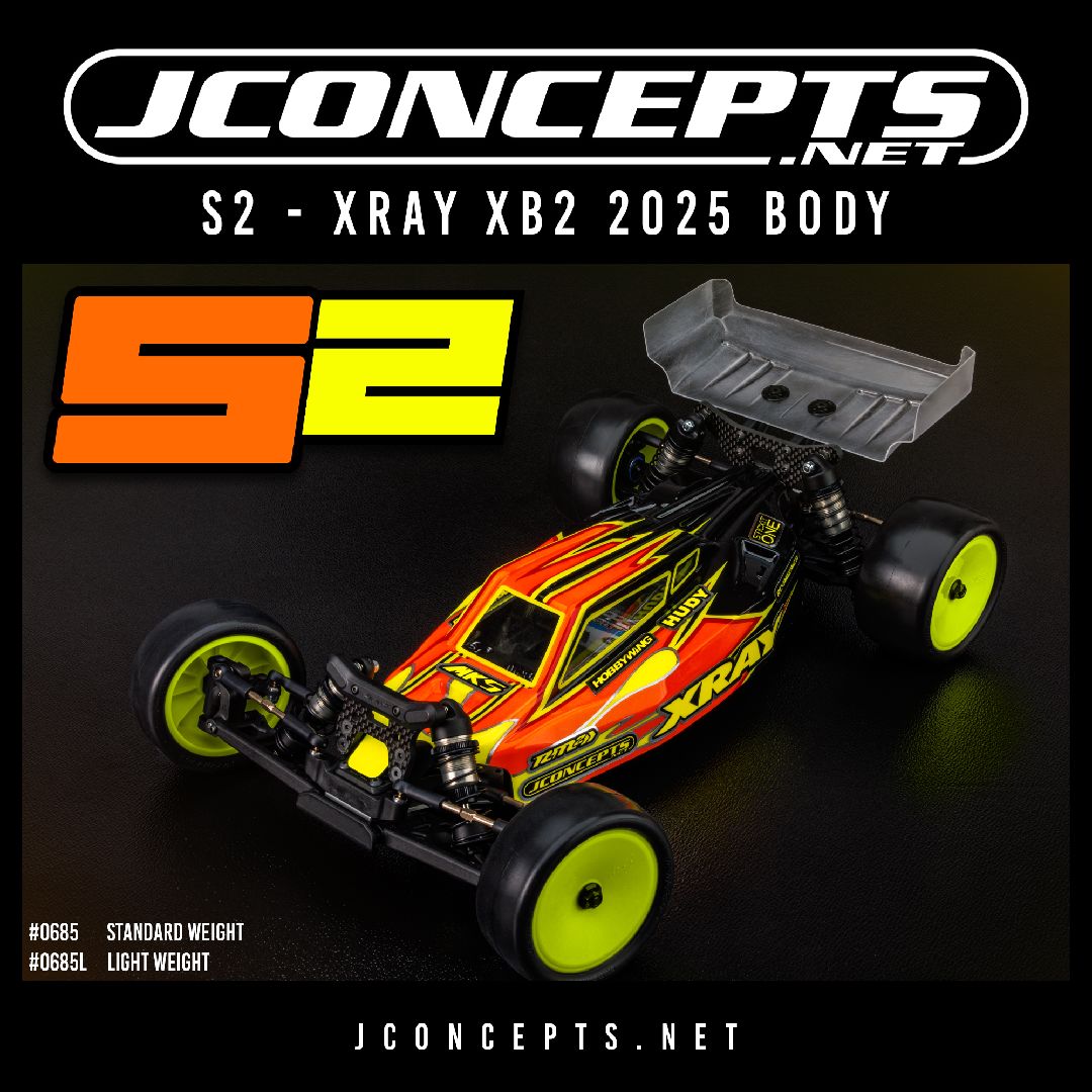 JConcepts S2 - XRAY XB2 2025 body w/ wing, light-weight