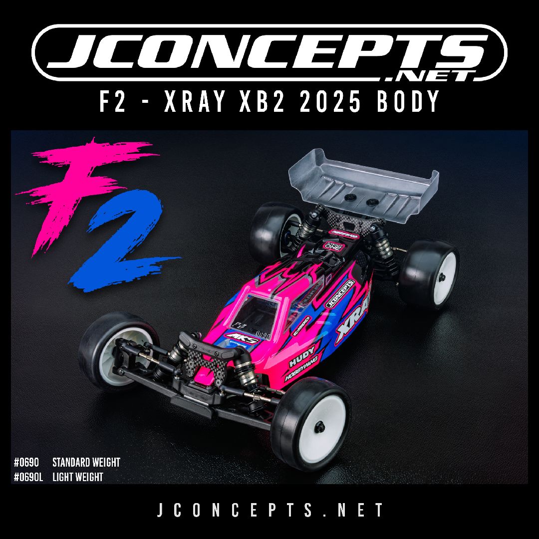 JConcepts F2 - XRAY XB2 2025 body w/ carpet | turf | dirt wing