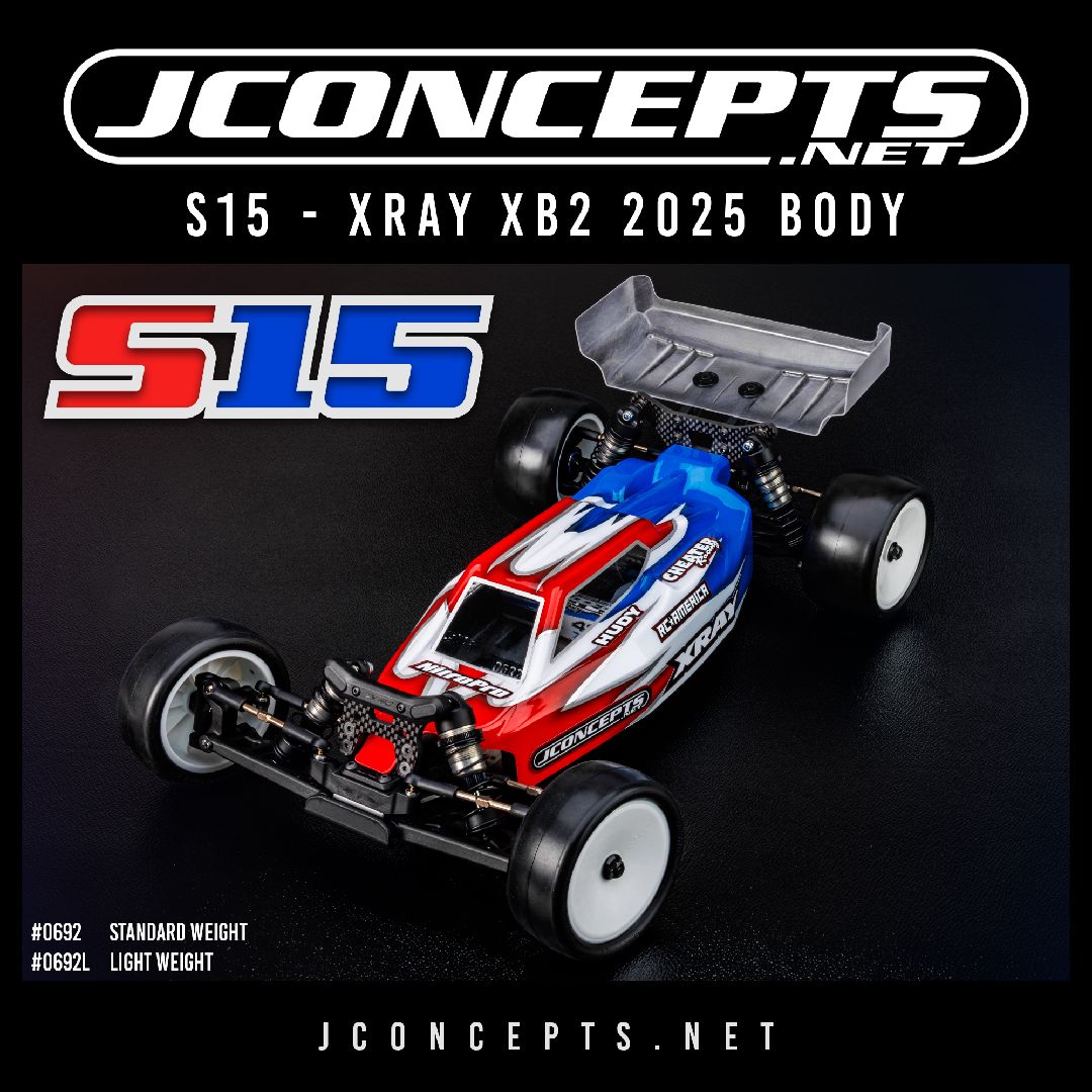 JConcepts S15 - XRAY XB2 2025 body w/ wing, light-weight