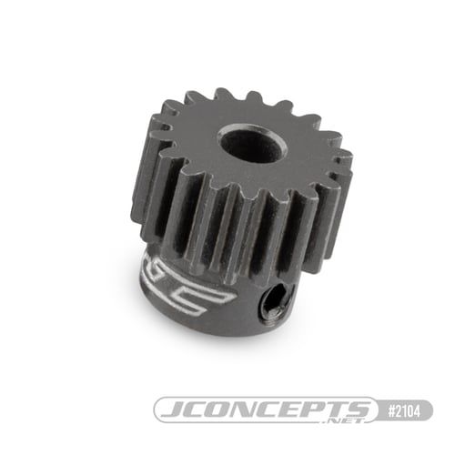 JConcepts 48 pitch, 18T, SS machined aluminum pinion gear