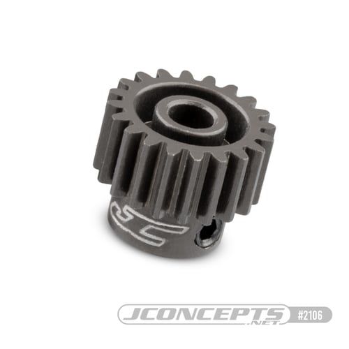 JConcepts 48 pitch, 20T, SS machined aluminum pinion gear