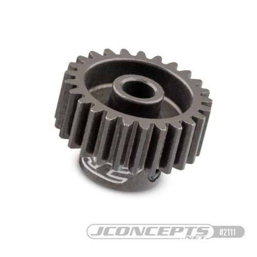 JConcepts 48 pitch, 25T, SS machined aluminum pinion gear (Fits – applications which require 48 pitch pinion gear)
