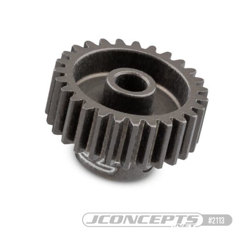 JConcepts 48 pitch, 27T, SS machined aluminum pinion gear