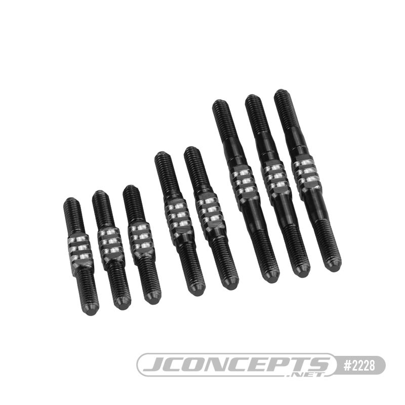 Jconcepts RC10 Classic Fin titanium turnbuckle set, black - 8pc - Click Image to Close