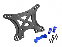 JConcepts Traxxas Slash 4x4 Carbon Fiber, front shock tower conversion kit, includes tower, mounts, standoffs, hardware