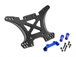 JConcepts - Traxxas Slash 4x4 Carbon Fiber, rear shock tower conversion kit, includes tower, mounts, standoffs, hardware