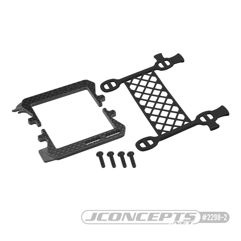 JConcepts B6.3 carbon logo / cargo net battery brace, (black) - Click Image to Close