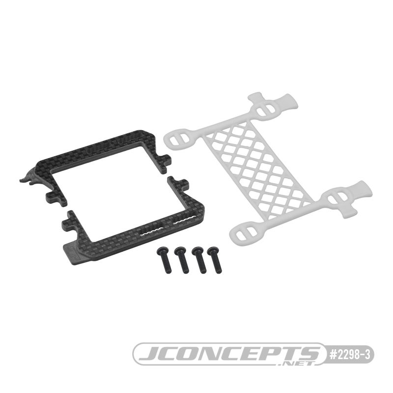 JConcepts B6.3 carbon logo / cargo net battery brace, (white)