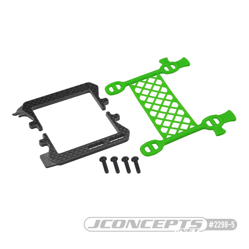 JConcepts B6.3 carbon logo / cargo net battery brace, (green)