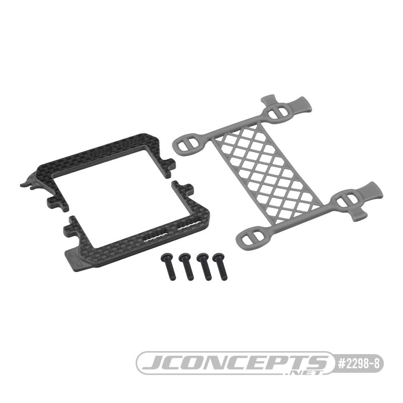 JConcepts B6.3 carbon logo / cargo net battery brace, (gray)