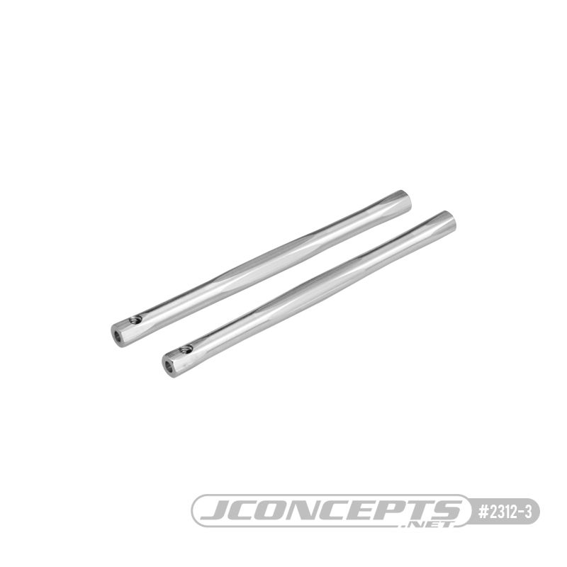 JConcepts RC10 diamond nose brace tubes, silver - 2pc.