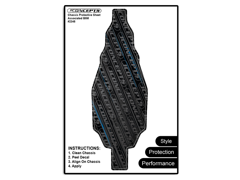 JConcepts RC10B5M precut chassis protective sheet - black
