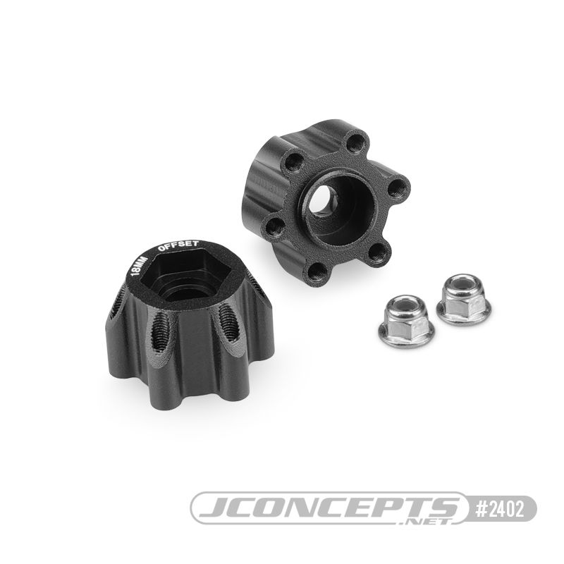 JConcepts Tribute Wheel Alum 12mm Hex Wheel Adapter Black 18mm - Click Image to Close