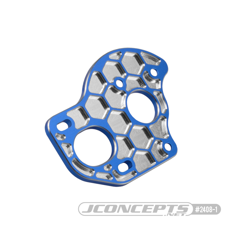 JConcepts 3-gear laydown / layback transmission motor plate Blue