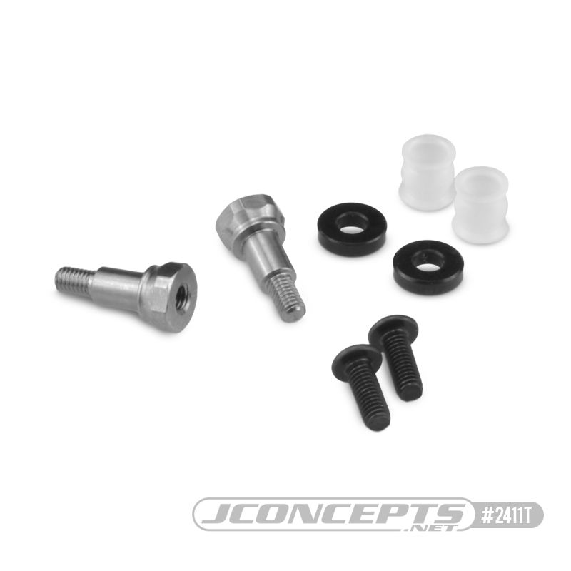 JConcepts Fin Titanium F&R shock stand-offs w/ bushing & spacer