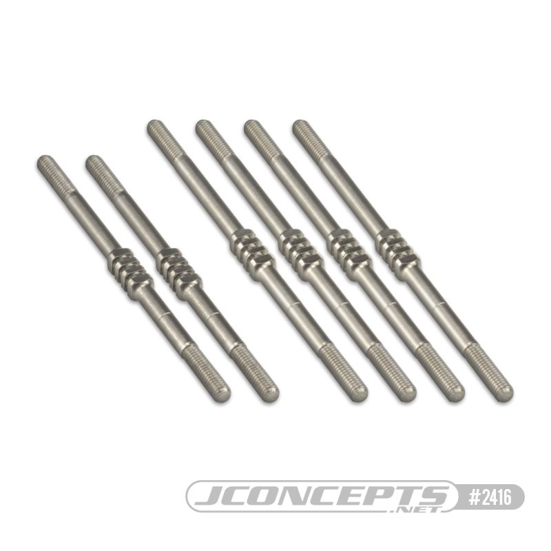 JConcepts T6.2 | SC6.2, Fin titanium turnbuckle kit - black, 6pc