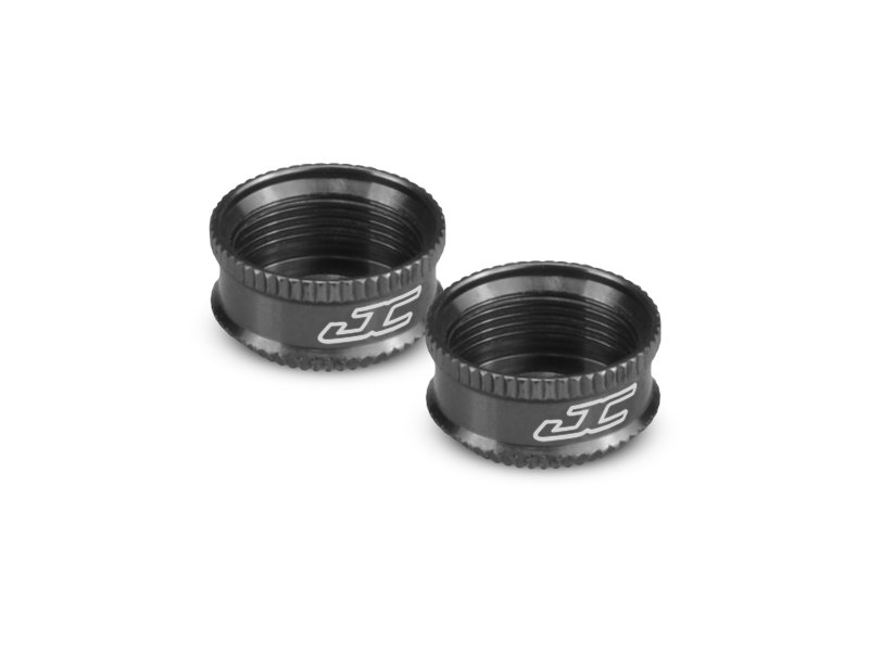 JConcepts Fin, VCS3 Shock Bottom Cap (Black)(2) Compatible with Team Associated 13mm Shocks