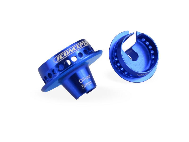 JConcepts Fin, Shock 5mm Off-Set Spring Cup (Blue)