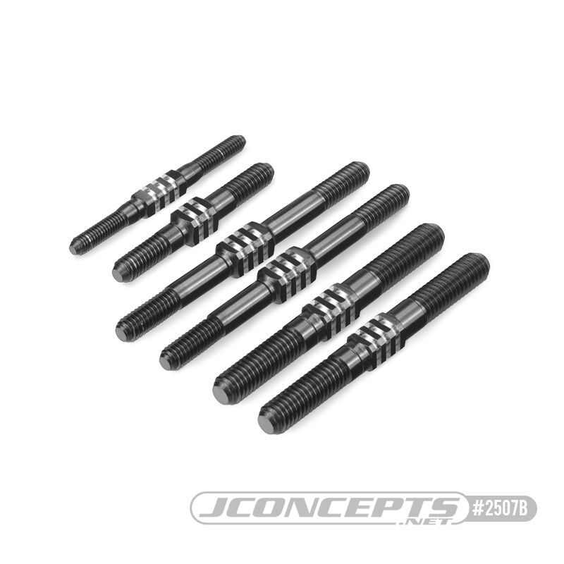 JConcepts RC8B4 | RC8B4e Fin Titanium Turnbuckle Set - Black, 5pc.