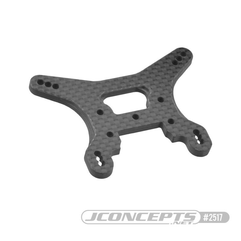 JConcepts B74 Carbon Fiber rear shock tower, ribbed and chamfered