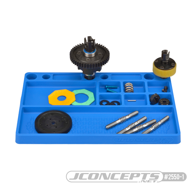 JConcepts Parts Tray, Rubber Material - Blue - Click Image to Close
