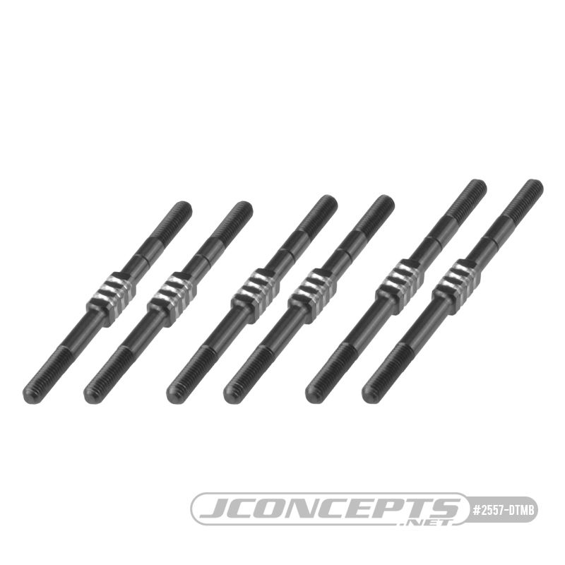 JConcepts Yokomo YZ-2 DTM 3.0 Fin Titanium turnbuckle - black, 6pc