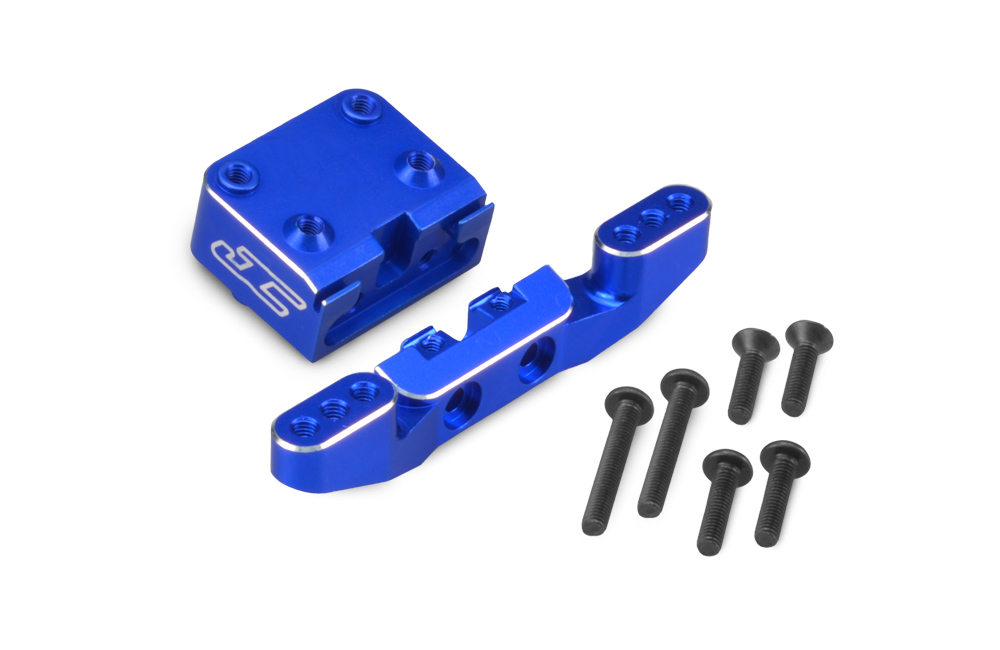 JConcepts B6.2 | B6.3 Front camber link mount bulkhead - blue - Click Image to Close