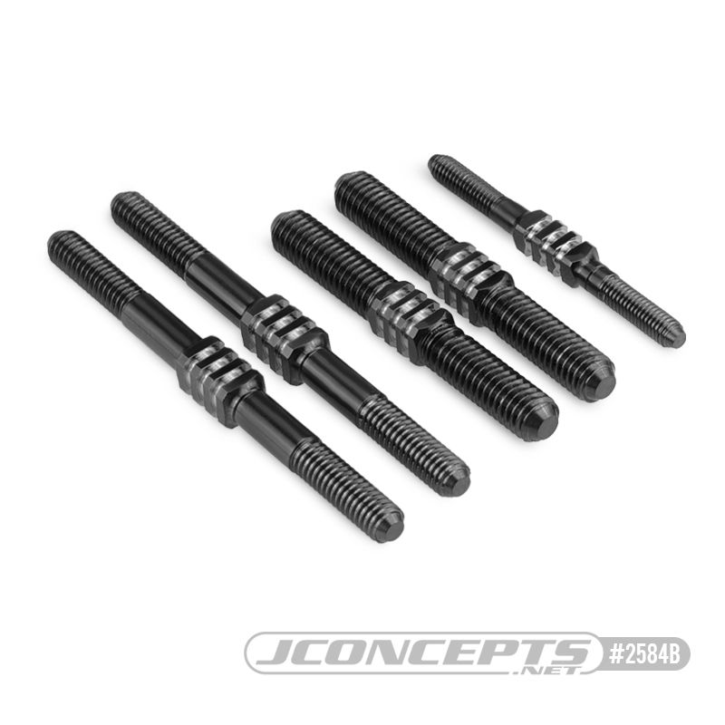 JConcepts Mugen MBX-8 Fin Titanium turnbuckle set - black, 5pc. - Click Image to Close