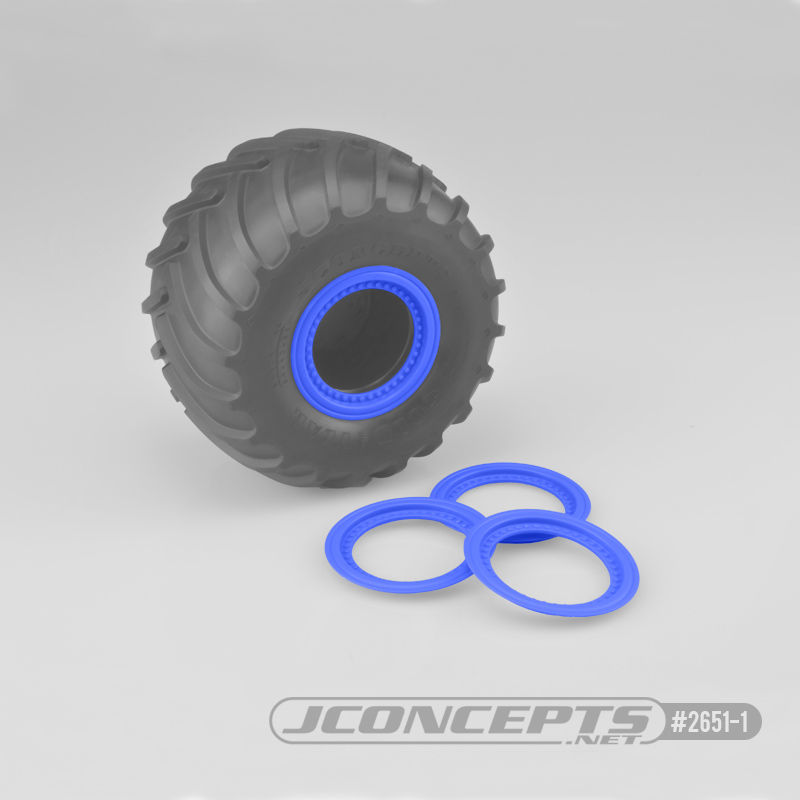 JConcepts Tribute wheel mock beadlock rings - blue - glue-on - Click Image to Close