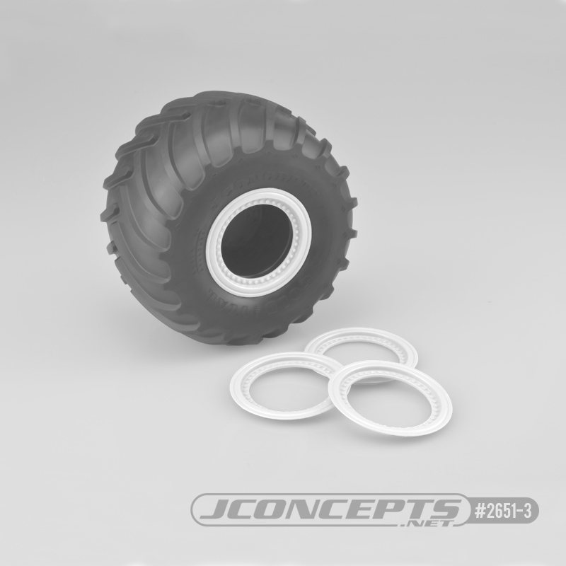 JConcepts Tribute wheel mock beadlock rings - white - glue-on