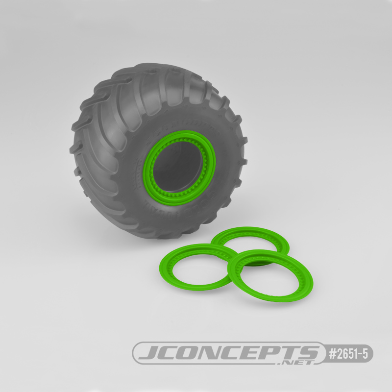 JConcepts Tribute wheel mock beadlock rings - green - glue-on