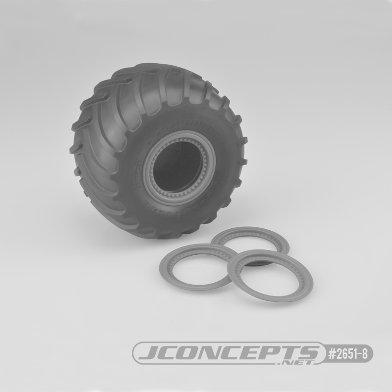 JConcepts Tribute wheel mock beadlock rings - silver - glue-on - Click Image to Close