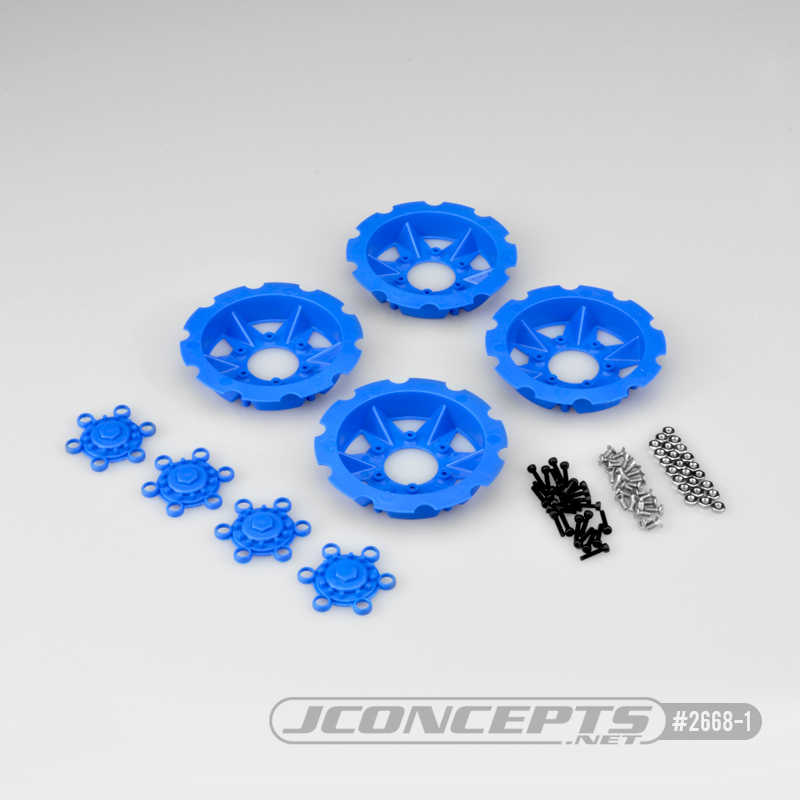 JConcepts Tracker wheel discs, 4pc - blue (Fits - #3379) - Click Image to Close