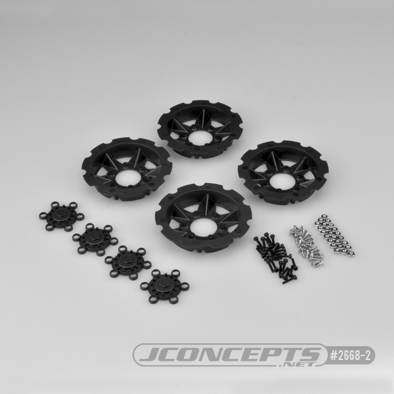 JConcepts Tracker wheel discs, 4pc - black (Fits - #3379) - Click Image to Close