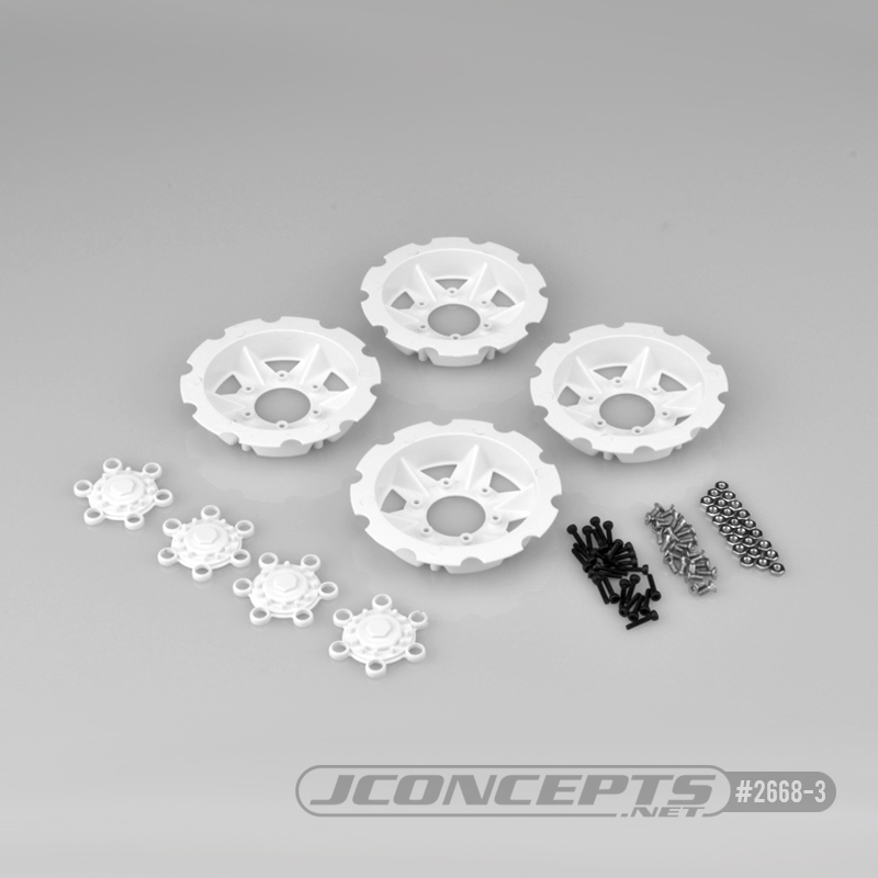 JConcepts Tracker wheel discs, 4pc - white (Fits - #3379) - Click Image to Close