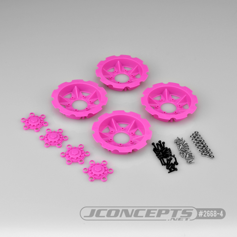 JConcepts Tracker Wheel Discs 4pc - Pink (Fits - #3379 Dragon Wheels)