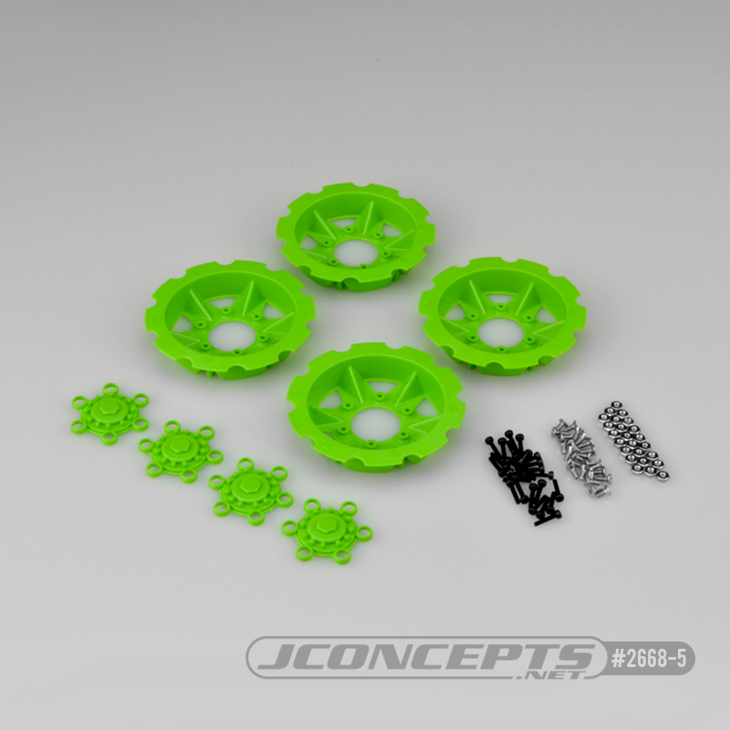 JConcepts Tracker wheel discs, 4pc - green (Fits - #3379) - Click Image to Close