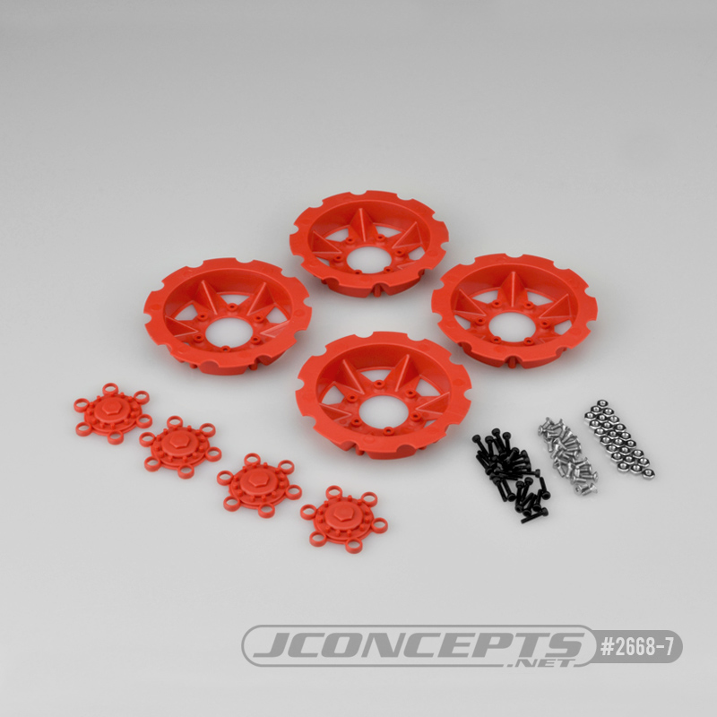 JConcepts Tracker Wheel Discs 4pc - Red (Fits - #3379 Dragon Wheels)