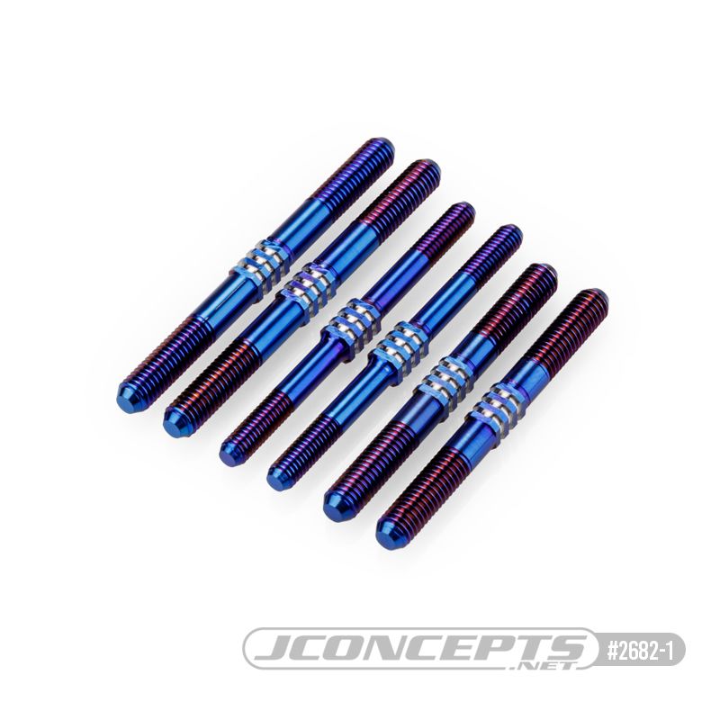 JConcepts D819/E819 Fin Titanium Turnbuckle Kit - Burnt Blue (6) - Click Image to Close