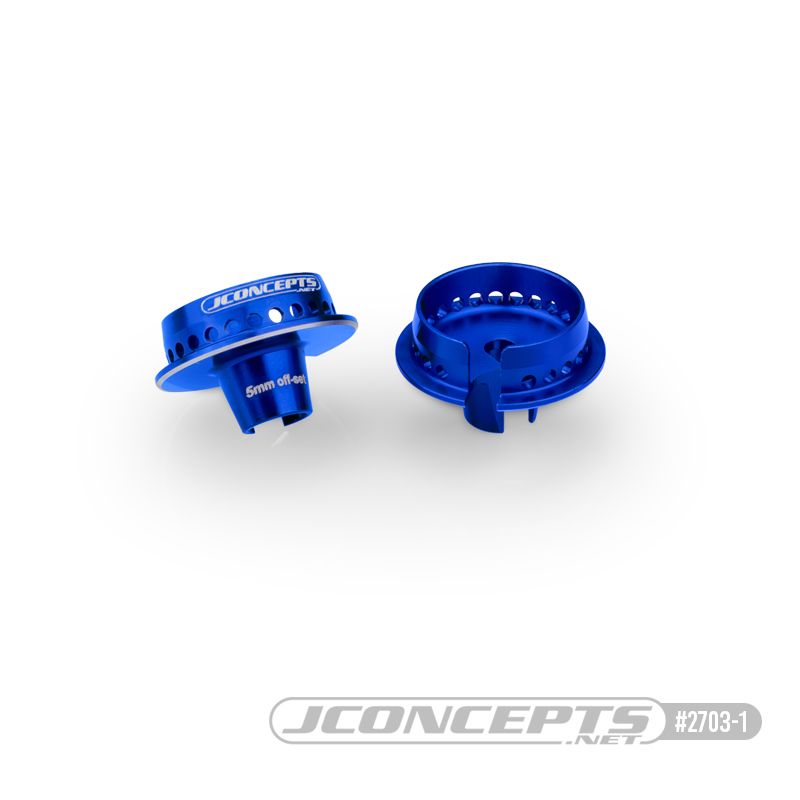 JConcepts Fin 13mm Spring Cup 5mm Off-Set Fits T/A Spring - Blue
